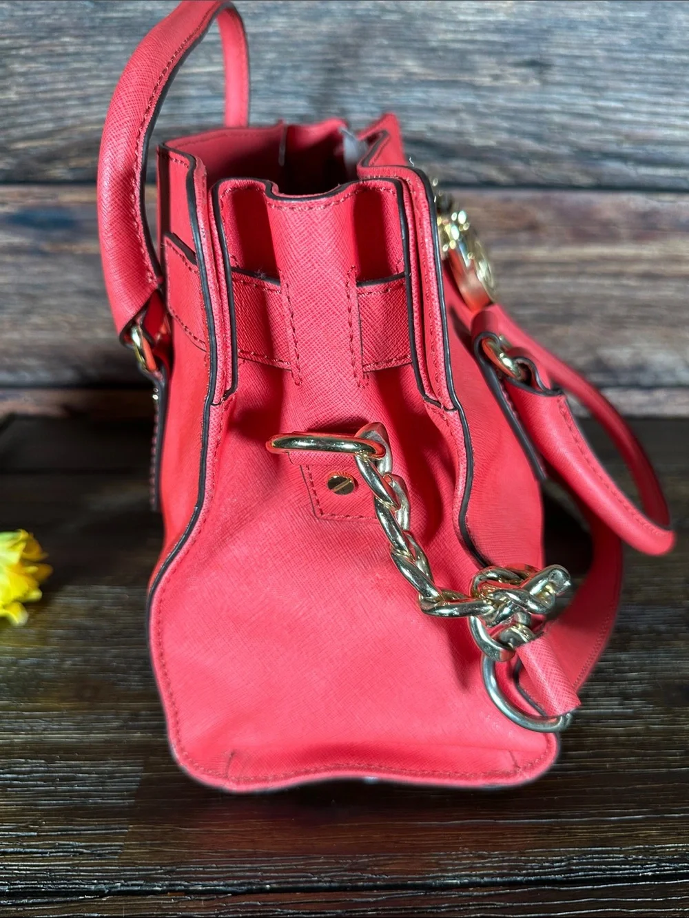 Michael Kors Pink Satchel with Gold Hardware